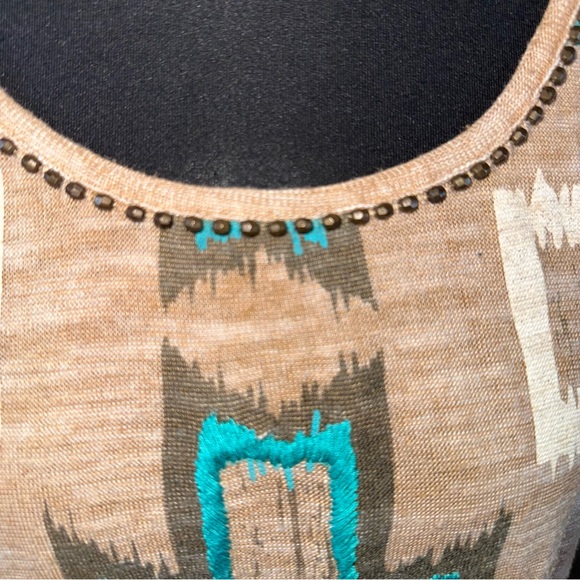 Double D Ranch Western Aztec Tank Racerback Boho Tunic L - Picture 2 of 10
